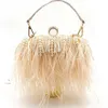 Avondtassen 2023 Mode Feather Party Handtassen Vrouwen Bruiloft Parel Kwastje Portemonnees En Ketting Schoudertas Designer