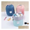 Other Health Beauty Items Style Barrel Shaped Travel Dresser Pouch Cosmetic Bag Nylon Waterproof Wash Makeup Organizer Storage Drop Dhhqb