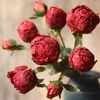 Decorative Flowers Silk Burnt Peony Bundle Artificial Flower For Wedding And Home Decoration Accessories