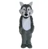 Hochwertige super benutzerdefinierte kundenspezifische Größe Graues Wolf Maskottchen Kostüm Furry Anzüge Party Anime Plüsch Kostümkostüm Kostüm