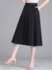 Dresses Summer Ice Silk Skirt Women Solid Draped A Line Chiffon Large Swing Skirt Large Size 5xl Fat Women Wear 100kg Mother Skirt