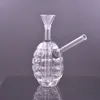 Großhandel Antitank-Form Shisha Kreative klare Granate 3D Mini Dicke berauschende billige Glasölbrenner-Bong-Pfeife Wasser-Dab-Rig-Tabak-Bongs zum Rauchen von trockenem Kraut