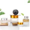 Packing Bottles 5G 10G Glass Jar Face Cream Bottle Cosmetic Empty Container With Black Sier Gold Lid And Inner Pad For Lotion Lip Balm Otpcm