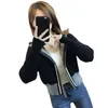 Women's Knits Tees Short Knitted Cardigan Clothing Spring And Autumn Longsleeved Thin Coat Hooded Sweater Loose Slim TopLady 230725