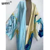 Basic Casual Dresses Kimonos verano Women sukienka Print Long Sleeve Cardigan Female Blouse Loose Casual beach Cover Up boho dress party kaftan 230726