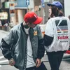 Herrjackor hiphop harajuku bomberjacka män kvinna retro streetwear kodak tryck par baseball färg matchning plus storlek