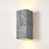 Vägglampa led wabi-sabi fyrkantig nordisk cement foajé sovrum restaurang retro dekor lätt säng korridor sconce designer