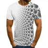 T-shirt da uomo Camicia per uomo 3D Optical Illusion Stampa Top manica corta Fashion Gradient Harajuku Streetwear Hip Hop Trend Oversize