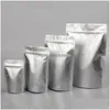 Sacos de embalagem Resseláveis Folha de alumínio à prova de cheiro Saco de pé Reutilizável Zíper Bolsa de embalagem Drop Delivery Office School Business Otb3C