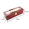 Titta på lådor Box Storage Case Gift Package Smycken Display 6 Nät Luxury Faux Leather Soft Protection Organizer Watches