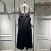 Centro commerciale abbinato al vestito da bretella ASFAC2101 di media lunghezza in stile da lavoro con coulisse da donna nuovo