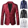 Costumes pour hommes printemps et automne jolie pochette veste costume fête haut de gamme mode luxe rouge Floral Blazers affaires