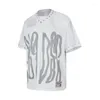 Męskie koszulki T-Diamond Stud Graffiti Logo Jersey Mesh Street T-shirt Owwrotna koszula Spring and Summer Men TEES R69