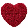 Torkade blommor släpp bröllopsdekoration 25 cm konstgjorda hjärta rose av rosor kvinnor valentiner dag födelsedagspresent 230725