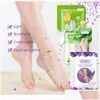 Autres articles de santé et de beauté Efero Lavender Aloe Foot Mask Remove Dead Skin Heels Peeling pour les jambes Chaussettes exfoliantes Pédicure Drop Deli Dhyhw