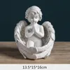 Dekorativa föremål Figurer Saakar Harts White Vintage Angel Girl Digital Nordic Fairy Garden Indoor Shelf Decoration Christmas Artikel Statue 230726