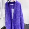 Women's Knits Tees HighQuality MidLength Very Thick Knitted Cardigan Fuzz Coat For Women Mink Cashmere Sweater C812 230725