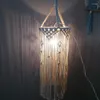 Gobeliny 60 cm bohemian bohe makrama wisząca ręcznie robiona lampa tkana ściana gobelin dekoracyjny wisiorek