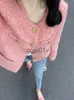 Femmes Vestes Automne Hiver 2023 Veste Courte Manteau Femmes Rose Manteaux Femmes Bureau Coréen Dames Fluffy Manteau Chaud Survêtement Femme Vestes J230726