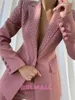 Kadınlar İki Parçası Pantolon Glitter Lüks Kadın Eşleştiren Set Takım (Ceket Pantolon) Bir Düğme Parti Balo Giyim İçin Seksi Smokin