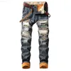 Heren Jeans Denim Designer Hole High Quality Ripped voor Heren 2021 Herfst Winter Plus Fluweel HIP HOP Punk Streetwear Dorpshipping Y2303 L230726