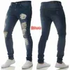 SpringAand Summer High Street Stretch Hommes Slim Fit Jeans Moto Mid-Waist Denim Coton Déchiré Jeunes Pantalons 230316 L230726