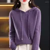 Damestruien Pure Sweater Dames Capuchon Gebreid Losse Warme Pullover met lange mouwen Verdikte Mode Zacht