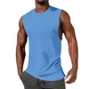 Polo Masculino 2023algodão Mentt-shirt Comércio Exterior Muscle Sports Casual Sem Mangas Cor Sólida Top Colete