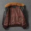 Men's Vests G1 Top Layer Cowhide Leather Flight Jacket 100 High Quality Men Genuine Lapel Leisure Gun Same as Tom 230726