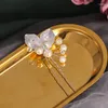 Hair Clips Rose Gold Silver Color Wedding Hairpins Simulated Pearl Leaf Crystal Bridal Barrettes Handmade Ornament Women Jewelry