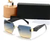 2023 Новые дизайнерские солнцезащитные очки для мужчин и женщин Большой квадратный безрассудный авиатор модные очки 7 цвет.