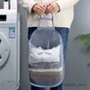 Förvaringskorgar smutsiga klädkorg fällbar tvätt förvaring korg badrum kläder hängande väska hushåll väggmonterad mesh förvaringsväska