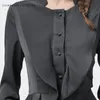 レディースブラウスシャツファッション女性スクエアネックシャツフリル長袖ペプラム