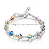 Charm Bracelets Iridescence Rainbow Diamond Bracelet Crystal Women Fashion Jewelry Gift Will And Sandy Drop Delivery Dhbeu