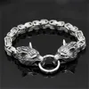 Bangle Norse Viking Celtic Wolf Head Bracelet Men Stainless Steel Odin Wolf Bangle Amulet Never Fade Gold Color King Chain Rock Jewelry 230726