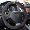 DIY Hand-stitched Black Suede Car Steering Wheel Cover for Volkswagen Golf 5 Mk5 GTI VW Golf 5 R32 Passat R GT 2005155F