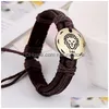 Identification 12 Constell Id Bracelets Réglable Horoscope Bracelet En Cuir Bracelet Manchette Hommes Bande De Poignet Bijoux De Mode Will And San Dhvgr