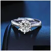 Klusterringar öppna justerbara moissanit ringband finger diamant kvinnor engagemang mode smycken vilja och sandig släpp leverans dhgco