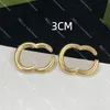 Women Hoop Earrings Classic Double Letter Stud Designer Engagement Ear Loop with Gift Box