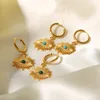 Evil Eyes Stud Earrings Gold Stainless Steel Studs Earrings Pendants Plated With 18K Gold