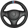 Coprivolante per auto in pelle scamosciata nera per BMW E90 320i 325i 330i 335i E87229r