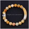 Beaded Strand 8mm Green Aventurine Agate Rose Quartz Tiger Eye Heart Charm Armband Natural Stone Pärla Armband Kvinnor Modesmycken DHBVT