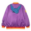 Mens Jackets High Street Vintage Baseball Jacket Men Streetwear Letter Brain Wings Embroidery Autumn Winter Cotton Varsity Purple 230726