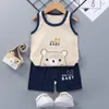 Clothing Sets Kids clothing children's vest set summer cotton boys girls sleeveless shorts clothes cotton baby set 230725