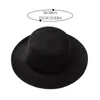 Breda brimhattar Bucket Flat Top Fedoras för kvinnor Solid Color Imitation Woolen Jazz Cap Elegant British Ladies Caps Bowler Fedora 230726