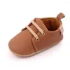 Babyschoenen Baby Jongen Meisje Ongeveer 0-14 Maanden Fijne PU Arder Zachte Bodem Platte Stappenteller Schoenen Leren lopen Lopen Peuter