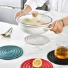 Table Mats Heat Resistant Silicone Mat Drink Cup Round Coasters Insulation Non-slip Pot Holder Thicken Placemat Kitchen Tool