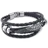 Charmarmband Retro Metal Buckle Armband smycken vinge ängel Braid manschettläderlegering fancy för man och kvinna handkedja färg B257J