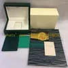 Estuches Para Relojes Estuche De Lujo Con Tarjeta Caja Verde Y Papeles Relojes Personalizados Regalo