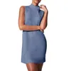 Casual Dresses Dress For Women Summer Sleeveless Mock Neck A Line Tank Sundress With Pockets